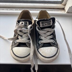 Converse Cream and Black High Tops